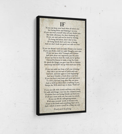 If Poem By Rudyard Kipling Canvas Wall Art, Graduation Gift for Son, IF Print On Canvas, Rudyard Kipling Poetry, You'll Be A Man My Son - Royal Crown Pro