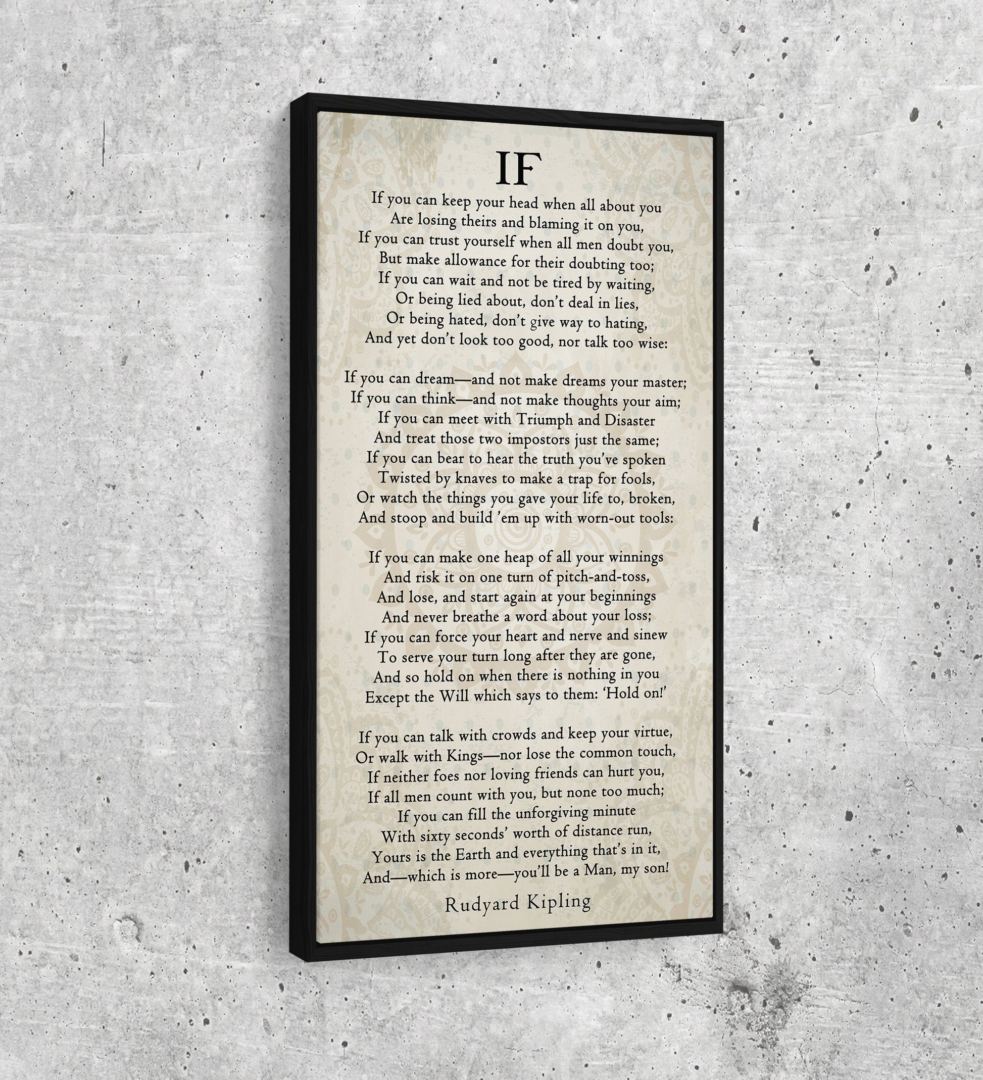 If Poem By Rudyard Kipling Canvas Wall Art, Graduation Gift for Son, IF Print On Canvas, Rudyard Kipling Poetry, You'll Be A Man My Son - Royal Crown Pro