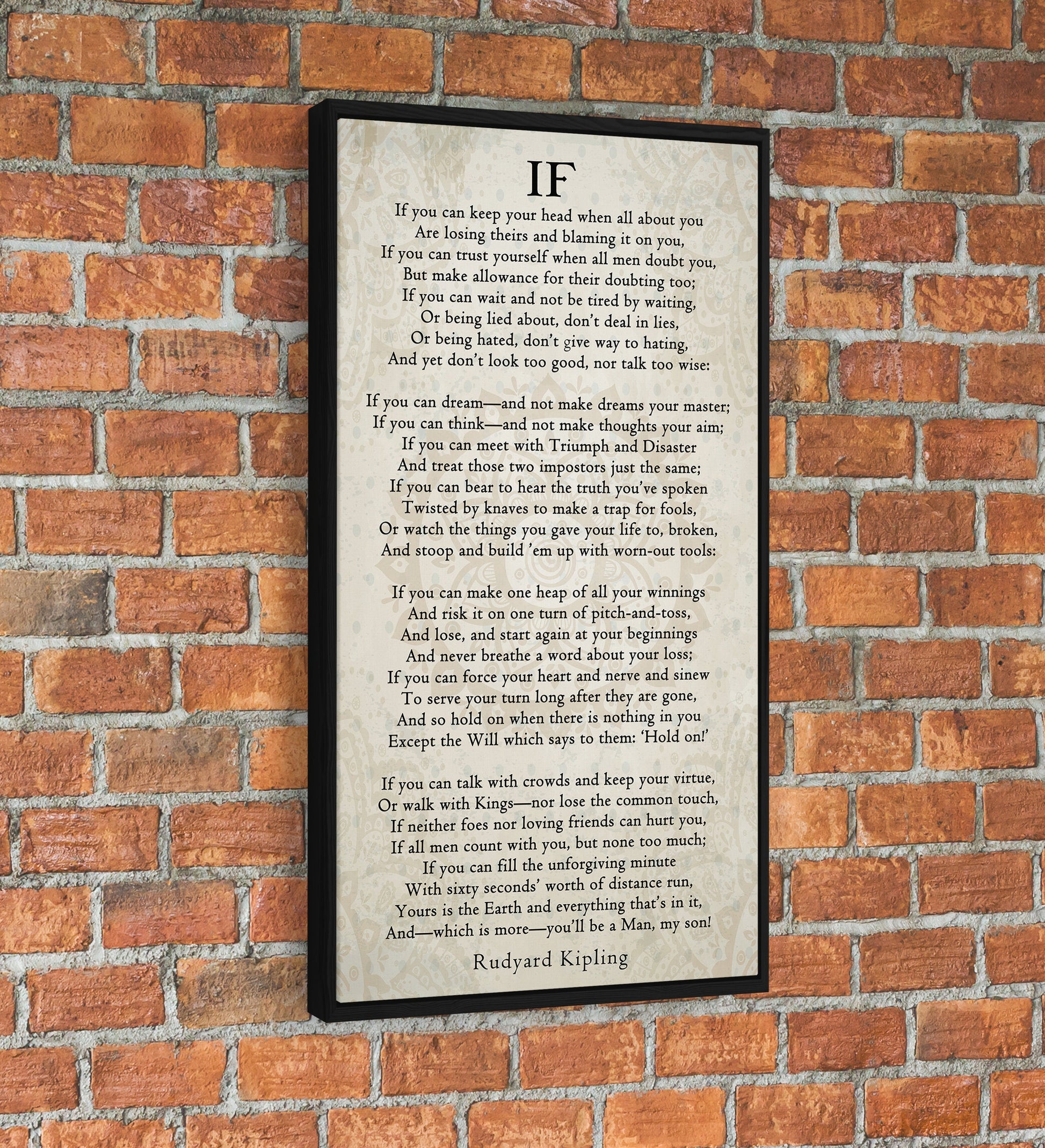 If Poem By Rudyard Kipling Canvas Wall Art, Graduation Gift for Son, IF Print On Canvas, Rudyard Kipling Poetry, You'll Be A Man My Son - Royal Crown Pro