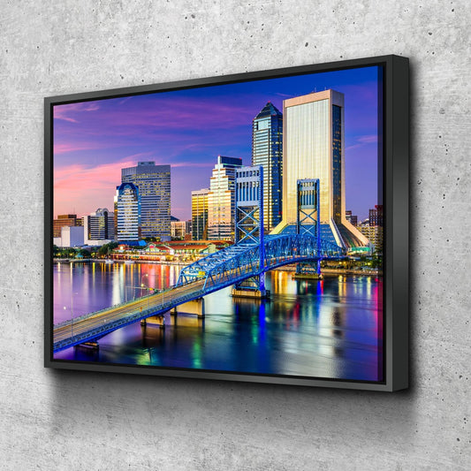 Jacksonville Florida Skyline Canvas Wall Art, Jacksonville, FL Skyline, Jacksonville Florida Print, Jacksonville City Skyline - Royal Crown Pro