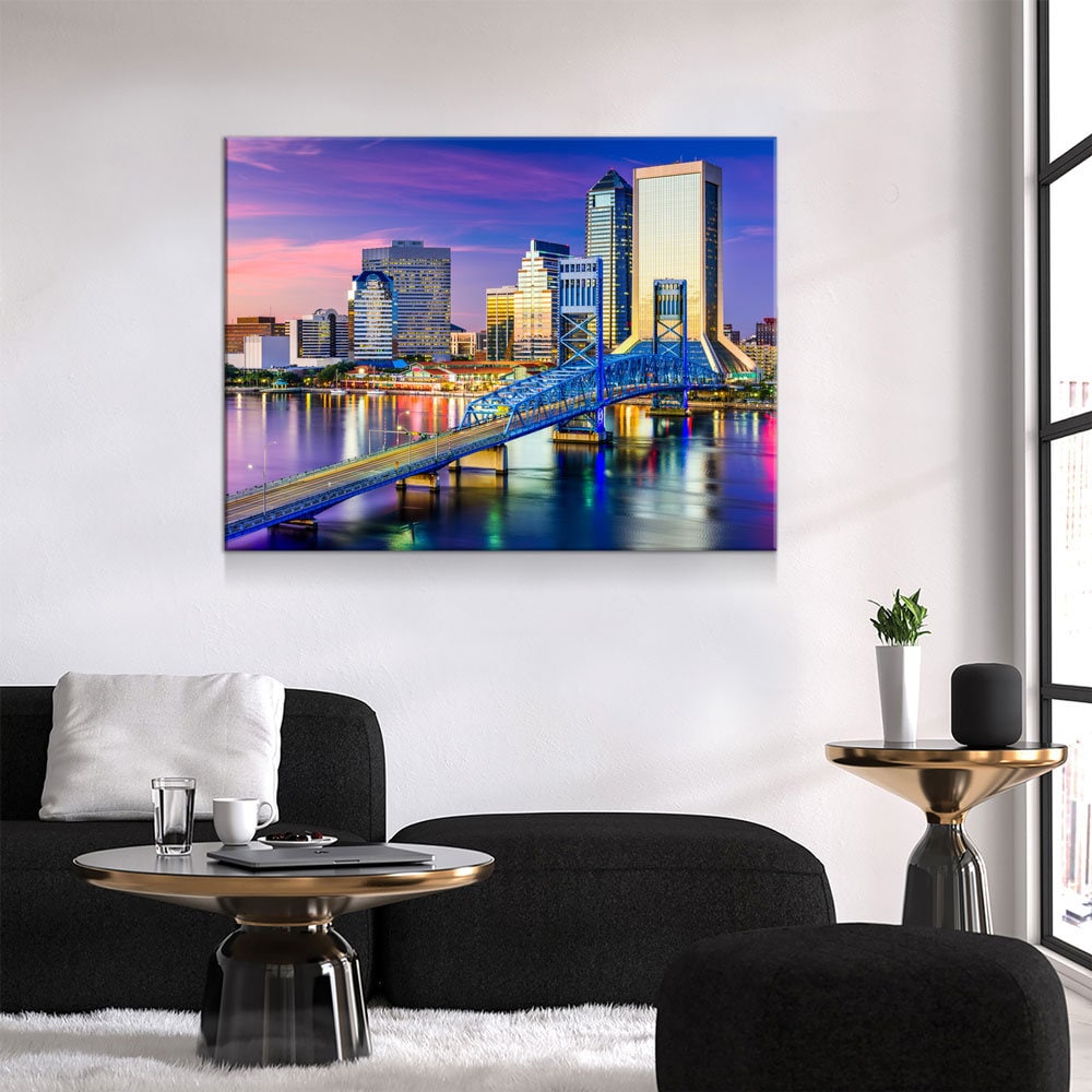 Jacksonville Florida Skyline Canvas Wall Art, Jacksonville, FL Skyline, Jacksonville Florida Print, Jacksonville City Skyline - Royal Crown Pro