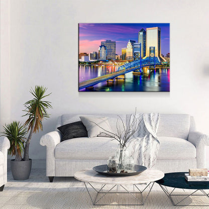 Jacksonville Florida Skyline Canvas Wall Art, Jacksonville, FL Skyline, Jacksonville Florida Print, Jacksonville City Skyline - Royal Crown Pro