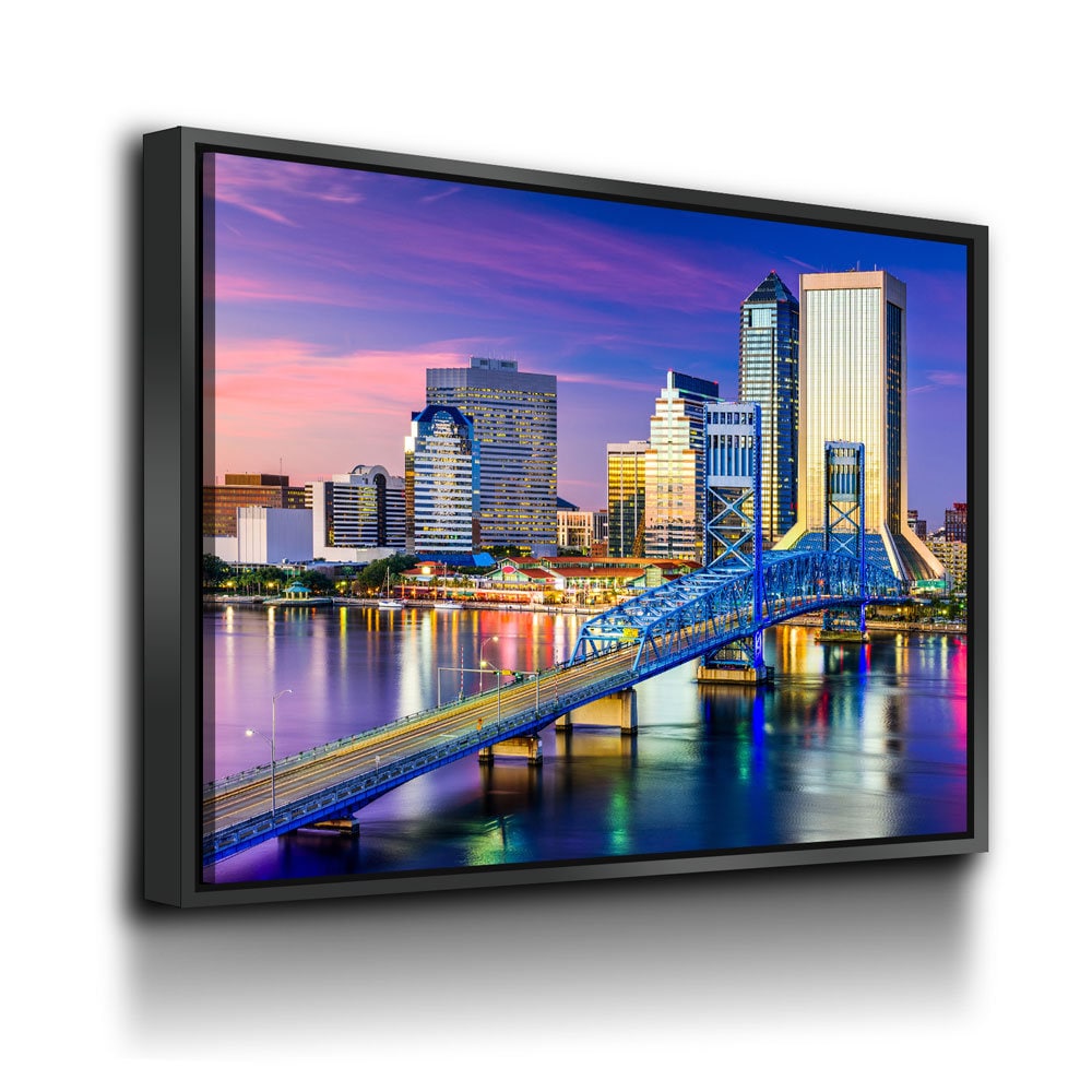 Jacksonville Florida Skyline Canvas Wall Art, Jacksonville, FL Skyline, Jacksonville Florida Print, Jacksonville City Skyline - Royal Crown Pro