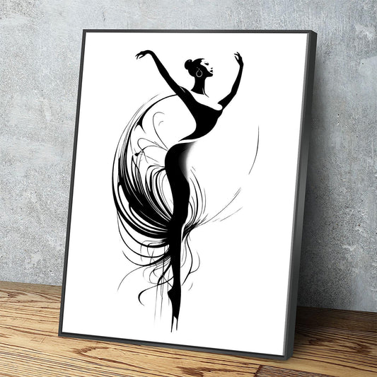 The Dancer Canvas Wall Art, Dancing Art, Simplistic Art, Dance Studio Decor, Minimalism Art - Royal Crown Pro