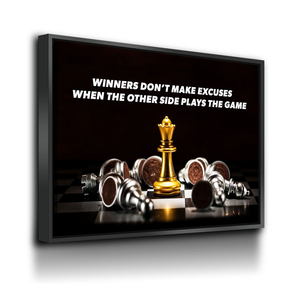 Winners Don't Make Excuses When The Other Side Plays The Game Canvas Wall Art, Office Decor, Motivational Art, Motivational Wall Decor - Royal Crown Pro