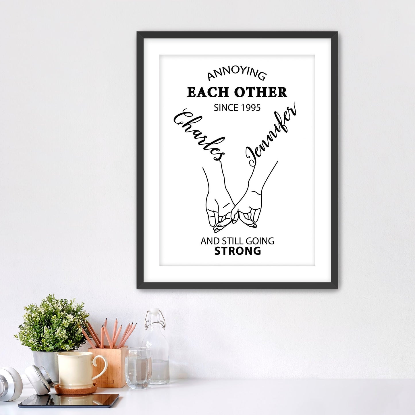 Annoying Each Other Since Framed Fine Art Print, Personalized Romantic Gift, Annoying Each Other And still Going Strong Print, Anniversary - Royal Crown Pro