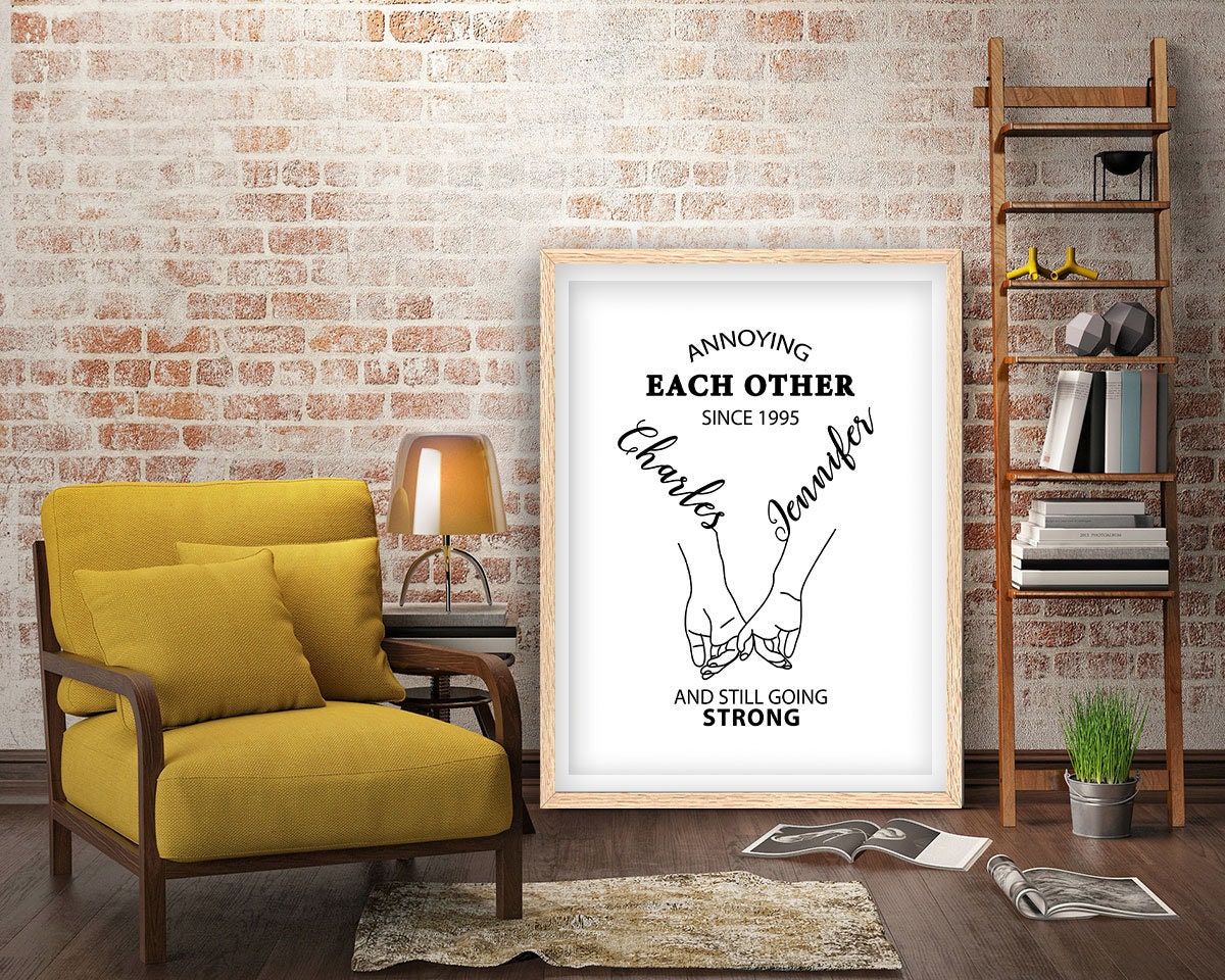 Annoying Each Other Since Framed Fine Art Print, Personalized Romantic Gift, Annoying Each Other And still Going Strong Print, Anniversary - Royal Crown Pro