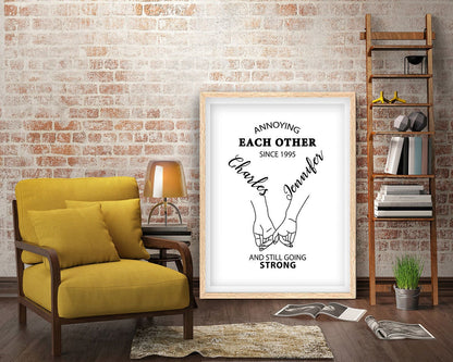 Annoying Each Other Since Framed Fine Art Print, Personalized Romantic Gift, Annoying Each Other And still Going Strong Print, Anniversary - Royal Crown Pro