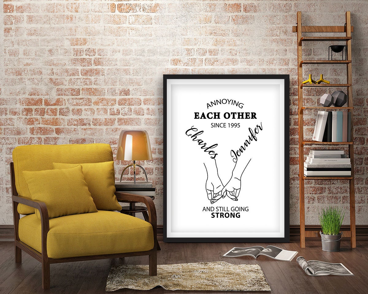 Annoying Each Other Since Framed Fine Art Print, Personalized Romantic Gift, Annoying Each Other And still Going Strong Print, Anniversary - Royal Crown Pro