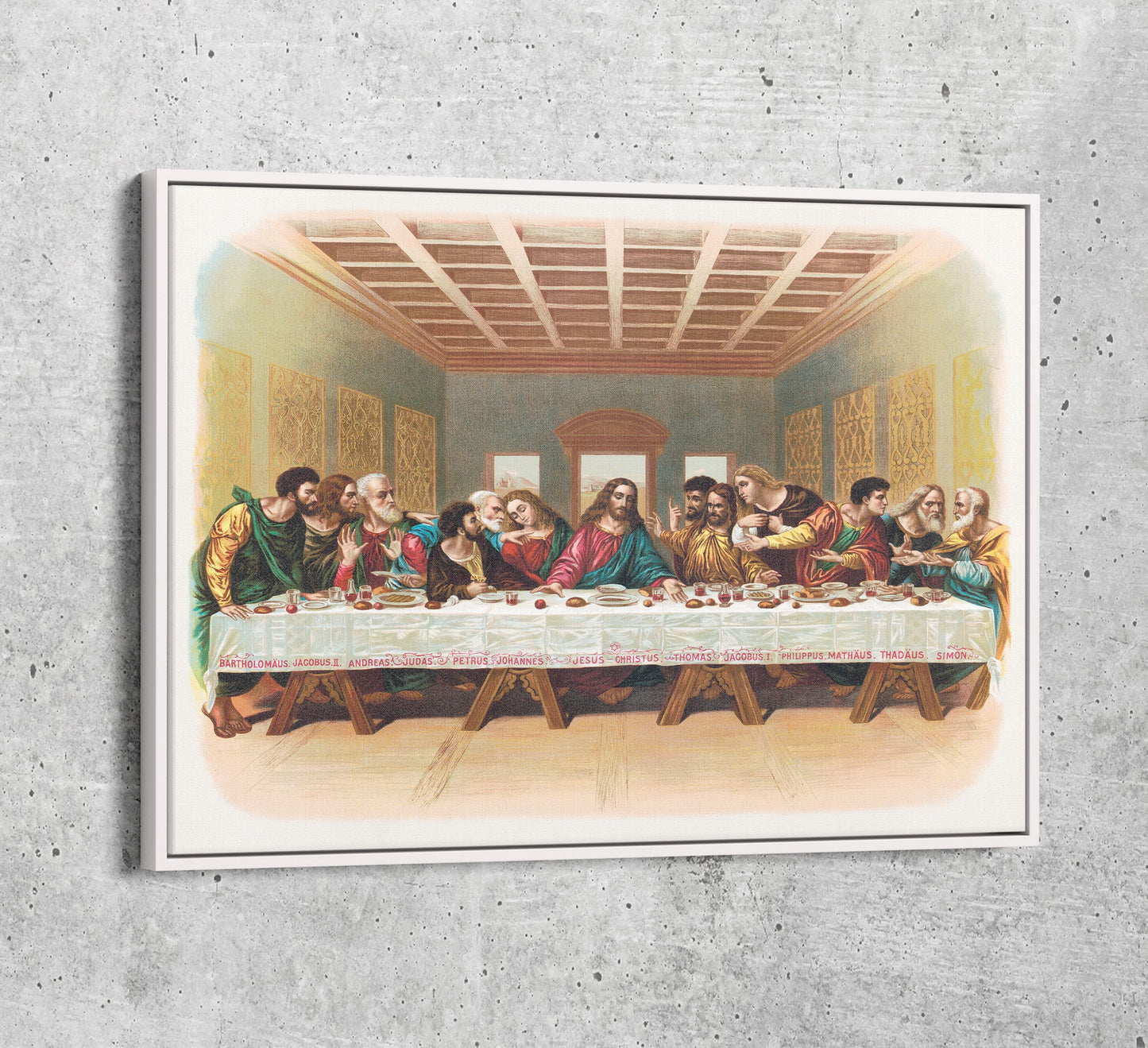 The Last Supper Canvas Wall Art, 1898 Vintage Religious Print, Leonardo da Vinci Last Supper, Jesus With The Twelve Apostles Print - Royal Crown Pro