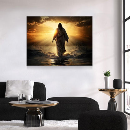 Jesus Walking On Water Canvas Wall Art, Religious Decor, Jesus Art, Religious Wall Art, Jesus Wall Art, Jesus Walking on Water Print - Royal Crown Pro