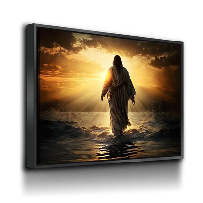 Jesus Walking On Water Canvas Wall Art, Religious Decor, Jesus Art, Religious Wall Art, Jesus Wall Art, Jesus Walking on Water Print - Royal Crown Pro