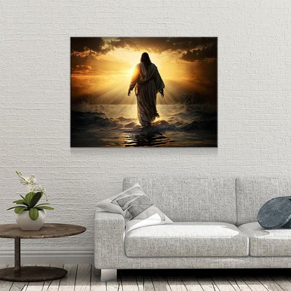 Jesus Walking On Water Canvas Wall Art, Religious Decor, Jesus Art, Religious Wall Art, Jesus Wall Art, Jesus Walking on Water Print - Royal Crown Pro