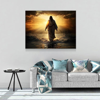 Jesus Walking On Water Canvas Wall Art, Religious Decor, Jesus Art, Religious Wall Art, Jesus Wall Art, Jesus Walking on Water Print - Royal Crown Pro