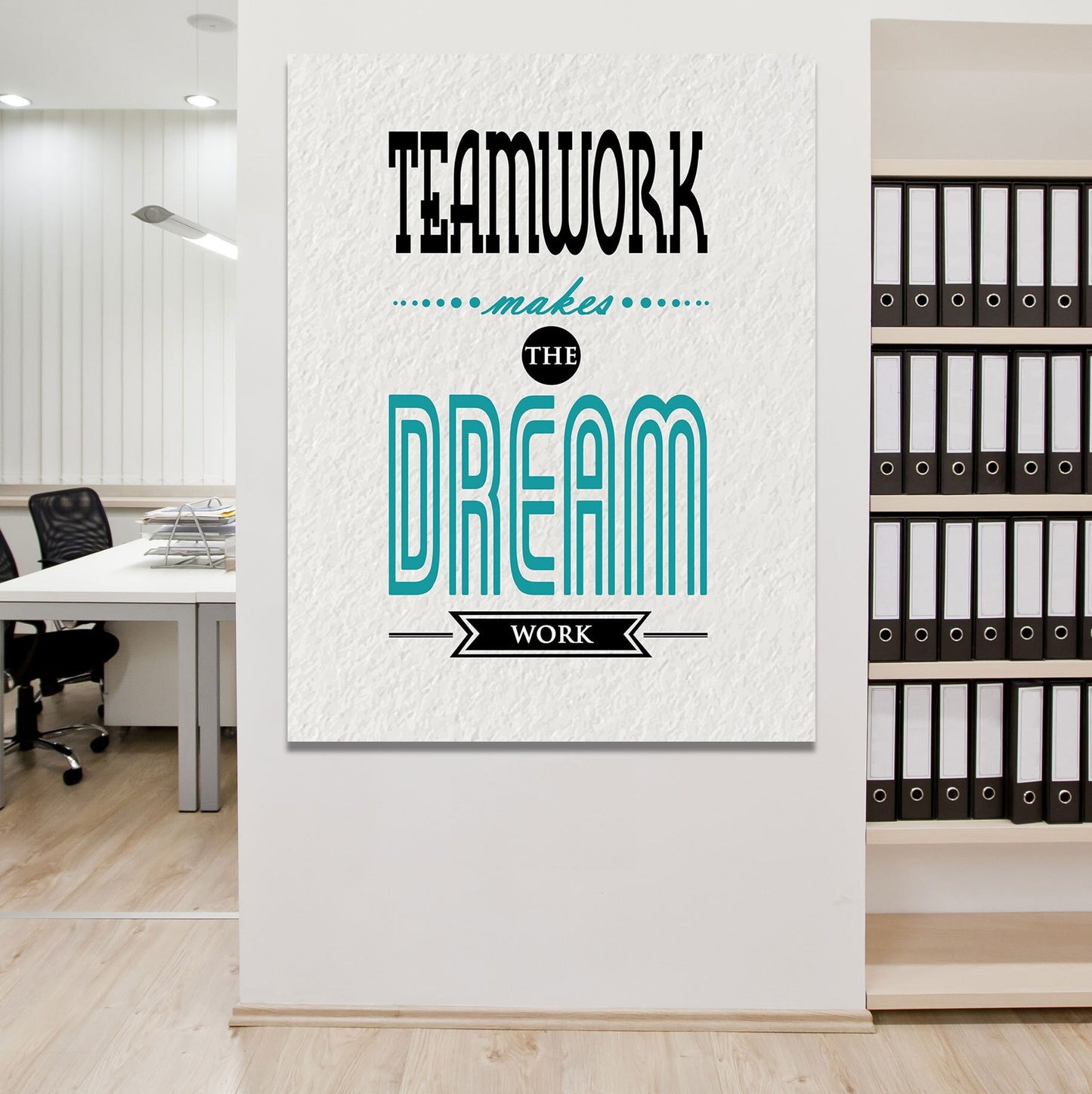 Teamwork Makes The Dreamwork Canvas Print, Motivational Wall Art For Work Place Or School, Office Decor, Team, Office Wall Art, Office Art - Royal Crown Pro