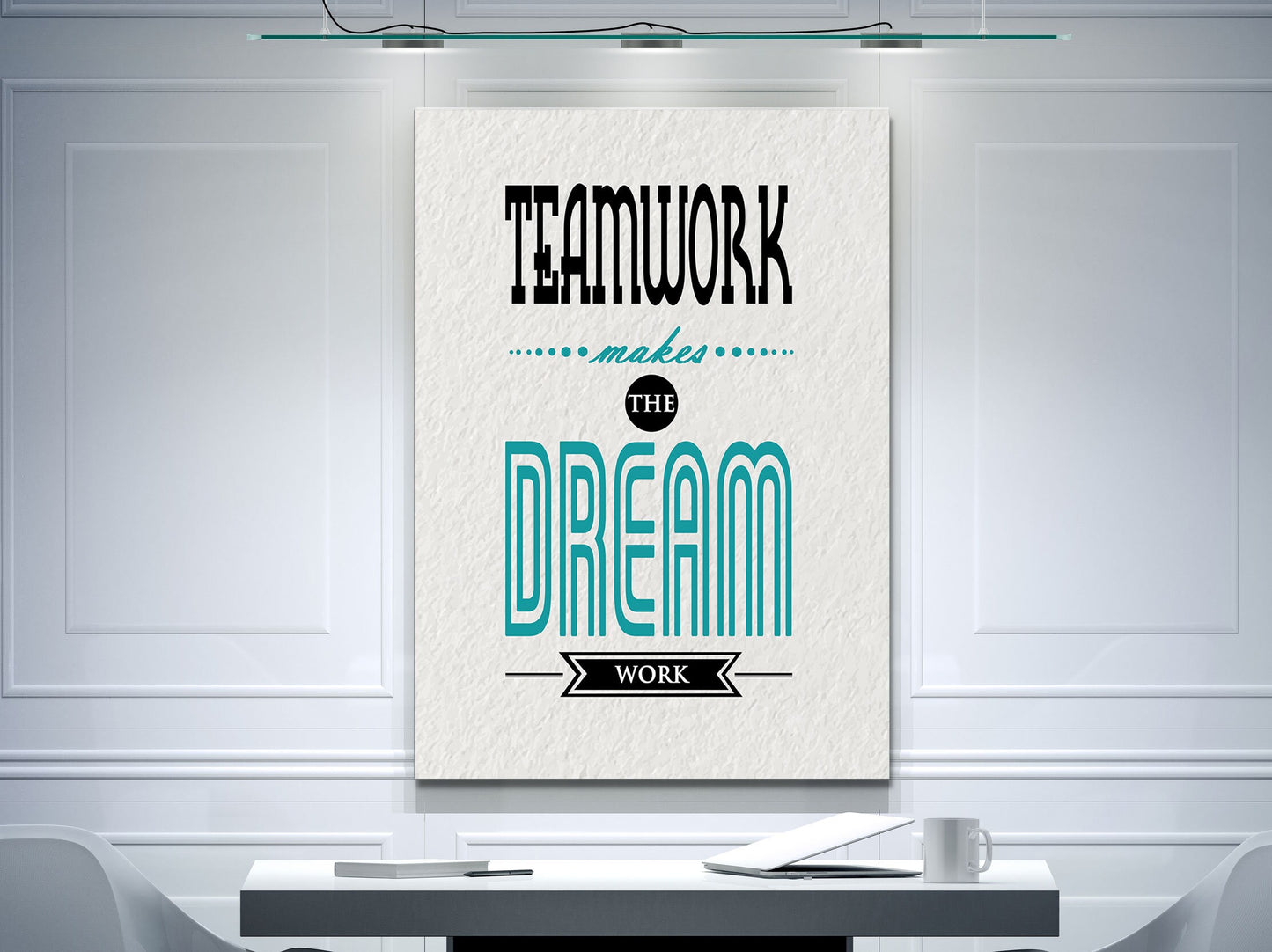 Teamwork Makes The Dreamwork Canvas Print, Motivational Wall Art For Work Place Or School, Office Decor, Team, Office Wall Art, Office Art - Royal Crown Pro