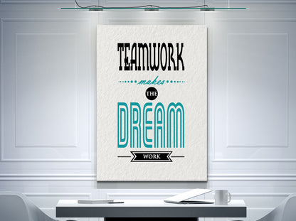 Teamwork Makes The Dreamwork Canvas Print, Motivational Wall Art For Work Place Or School, Office Decor, Team, Office Wall Art, Office Art - Royal Crown Pro