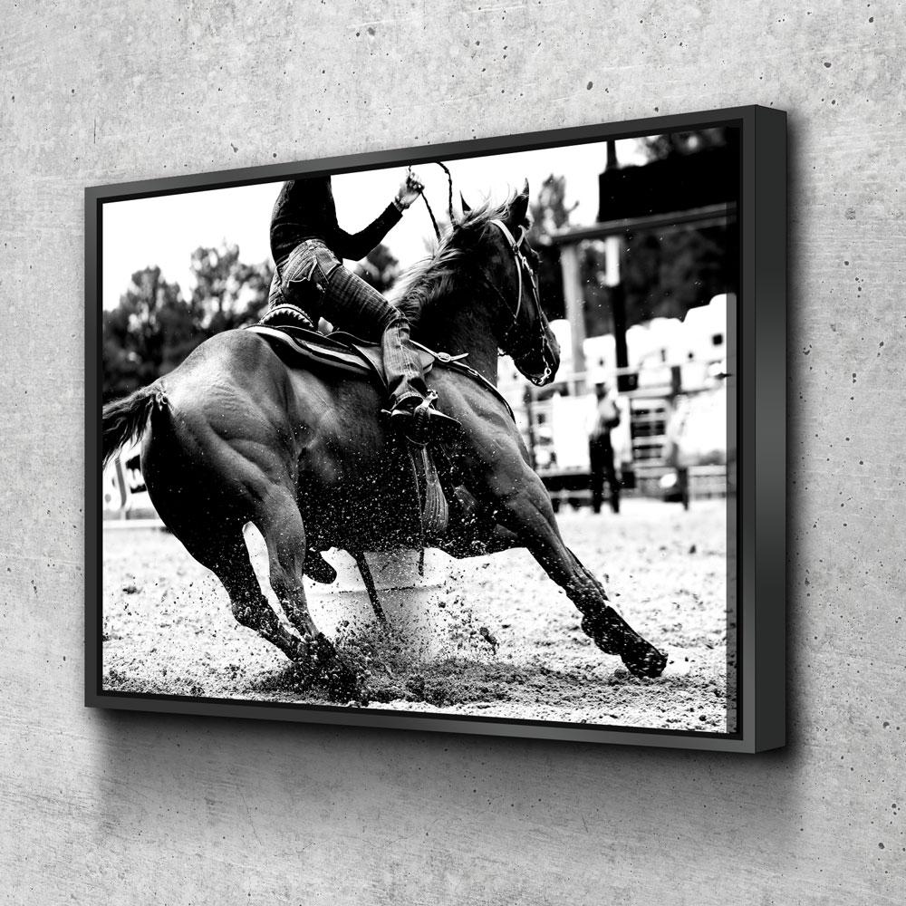 Barrel Racing Girl Canvas Wall Art, Barrel Racer, Cowgirl Decor, Cowgirl Barrel Racing, Western Decor, Barrel Racer Rodeo Art, Horse Riding - Royal Crown Pro