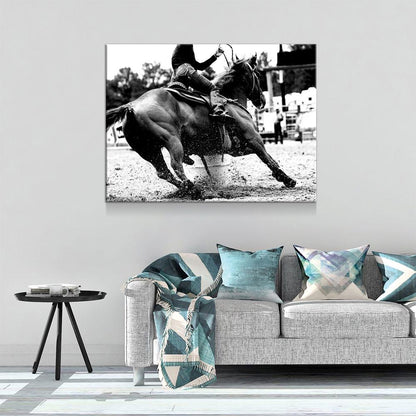 Barrel Racing Girl Canvas Wall Art, Barrel Racer, Cowgirl Decor, Cowgirl Barrel Racing, Western Decor, Barrel Racer Rodeo Art, Horse Riding - Royal Crown Pro