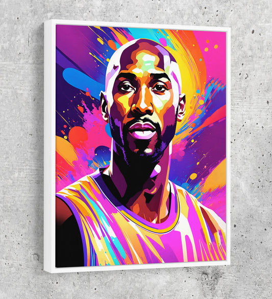 Abstract Kobe Canvas Wall Art, Colorful Kobe Print - Royal Crown Pro