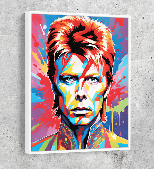 Bowie Canvas Wall Art, Abstract David Bowie Print - Royal Crown Pro