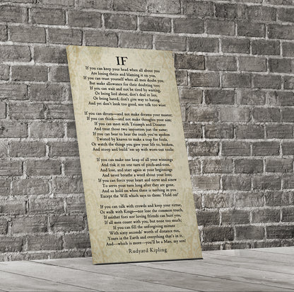 If Poem By Rudyard Kipling Canvas Wall Art, Graduation Gift for Son, IF Print On Canvas, Rudyard Kipling Poetry, You'll Be A Man My Son - Royal Crown Pro