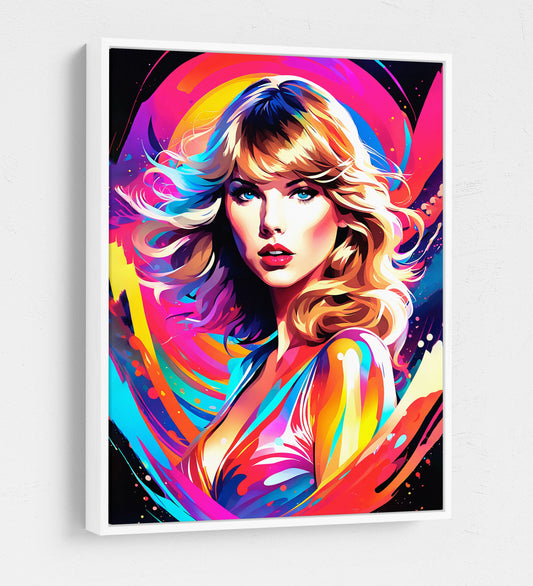 Taylor Swift Canvas Wall Art, Abstract Taylor Swift Print, Taylor Swift Decor, Taylor Swift Pop Art Print - Royal Crown Pro