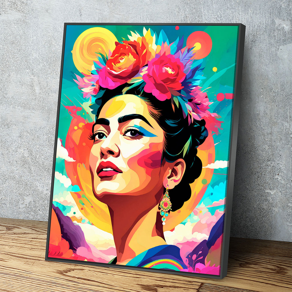 Frida Kahlo Canvas Wall Art, Abstract Frida Kahlo, Music Decor, Magdalena Carmen Frida Kahlo y Calderón, Mexican Painter Frida Kahlo - Royal Crown Pro