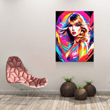 Taylor Swift Canvas Wall Art, Abstract Taylor Swift Print, Taylor Swift Decor, Taylor Swift Pop Art Print - Royal Crown Pro