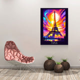 Paris City Of Light Canvas Canvas Wall Art, Abstract Paris Print, Paris Art, Paris France Decor - Royal Crown Pro