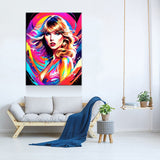 Taylor Swift Canvas Wall Art, Abstract Taylor Swift Print, Taylor Swift Decor, Taylor Swift Pop Art Print - Royal Crown Pro