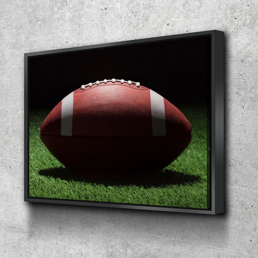 Football On The Field Canvas Wall Art, American Football Print, Football Lover Gift, Man Cave Gift, Football Gift, Game Day Decor - Royal Crown Pro