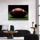 Football On The Field Canvas Wall Art, American Football Print, Football Lover Gift, Man Cave Gift, Football Gift, Game Day Decor - Royal Crown Pro