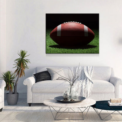 Football On The Field Canvas Wall Art, American Football Print, Football Lover Gift, Man Cave Gift, Football Gift, Game Day Decor - Royal Crown Pro
