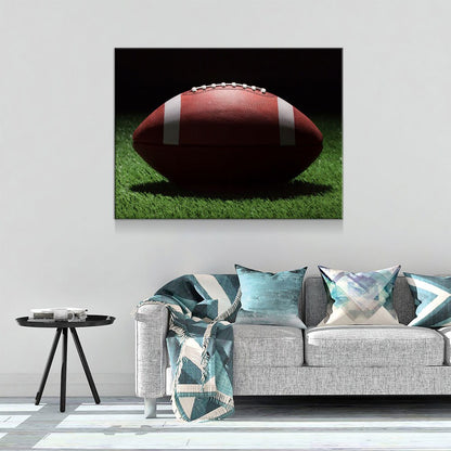 Football On The Field Canvas Wall Art, American Football Print, Football Lover Gift, Man Cave Gift, Football Gift, Game Day Decor - Royal Crown Pro