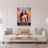 Cher Legend Canvas Wall Art, Abstract Cher, Music Decor, Goddess of Pop Decor, Cher Print, Cher Music Art - Royal Crown Pro