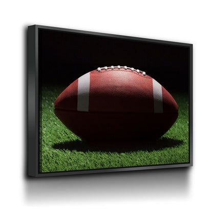 Football On The Field Canvas Wall Art, American Football Print, Football Lover Gift, Man Cave Gift, Football Gift, Game Day Decor - Royal Crown Pro