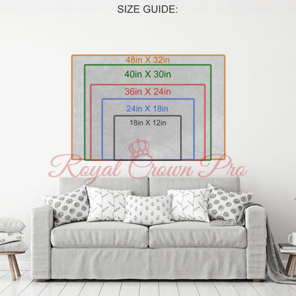 Football On The Field Canvas Wall Art, American Football Print, Football Lover Gift, Man Cave Gift, Football Gift, Game Day Decor - Royal Crown Pro