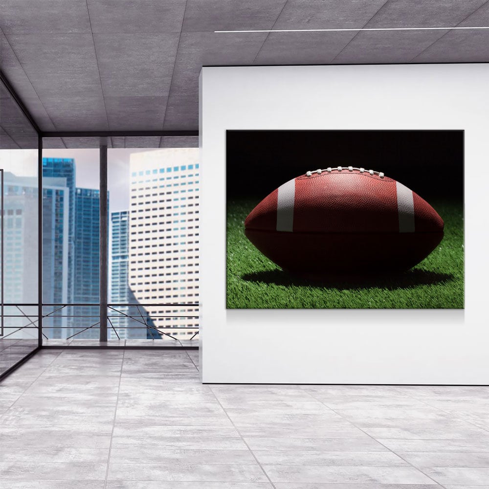Football On The Field Canvas Wall Art, American Football Print, Football Lover Gift, Man Cave Gift, Football Gift, Game Day Decor - Royal Crown Pro