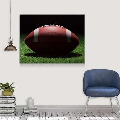 Football On The Field Canvas Wall Art, American Football Print, Football Lover Gift, Man Cave Gift, Football Gift, Game Day Decor - Royal Crown Pro