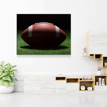 Football On The Field Canvas Wall Art, American Football Print, Football Lover Gift, Man Cave Gift, Football Gift, Game Day Decor - Royal Crown Pro