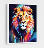 The Lion Canvas Wall Art, Abstract Lion Print, Animal Decor, Lion Decor, Vibrant Lion Art, King Of The Jungle Decor - Royal Crown Pro