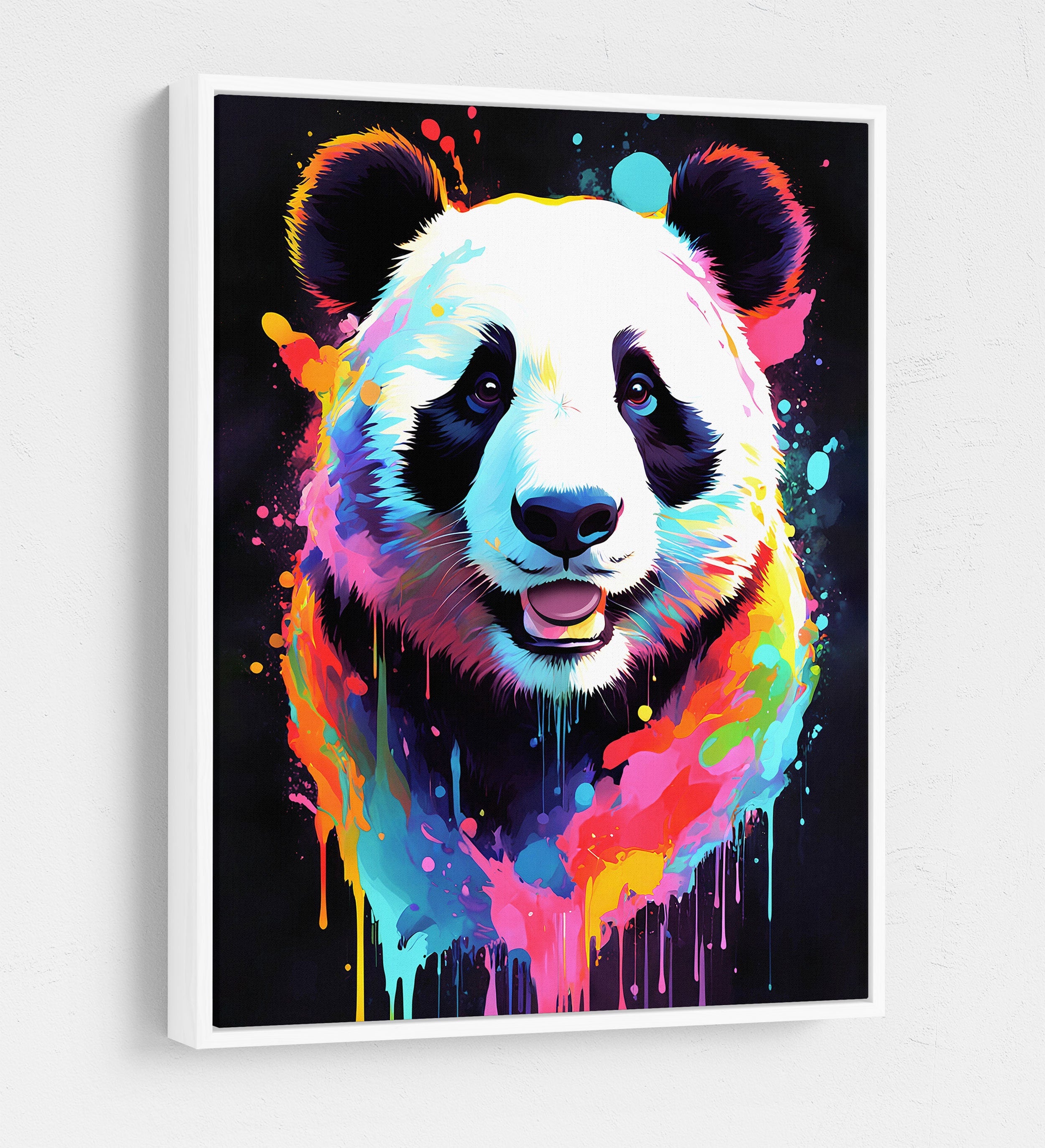 The Panda Canvas Wall Art, Abstract Panda Print, Animal Decor, Panda D ...