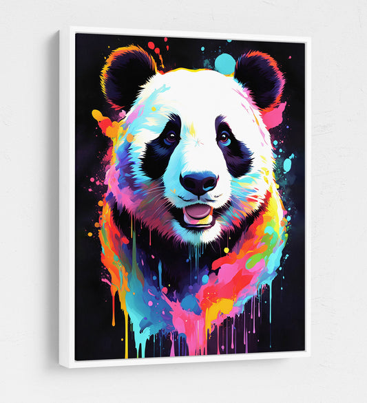 The Panda Canvas Wall Art, Abstract Panda Print, Animal Decor, Panda Decor, Vibrant Panda Art, Giant Panda Art - Royal Crown Pro