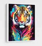 The Tiger Canvas Wall Art, Abstract Tiger Print, Animal Decor, Tiger Decor, Vibrant Tiger Art, Panthera Tigris - Royal Crown Pro