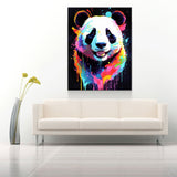 The Panda Canvas Wall Art, Abstract Panda Print, Animal Decor, Panda Decor, Vibrant Panda Art, Giant Panda Art - Royal Crown Pro