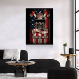 Firefighter Canvas Wall Art, Courage Under Fire Firefighter Decor, Thin Red Line Print, Firefighters Gift, Firehouse Art, Fire Station Decor - Royal Crown Pro