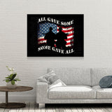 All Gave Some Some Gave All Canvas Wall Art, We The People Background, Patriotic Decor, Soldier Tribute, Support Military, Veteran Decor - Royal Crown Pro