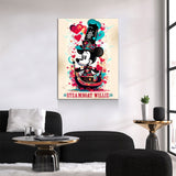 Steamboat Willie 1928 Canvas Wall Art, Surreal Steamboat Willie 1928, Vintage Poster Style Steamboat Willie 1928 - Royal Crown Pro
