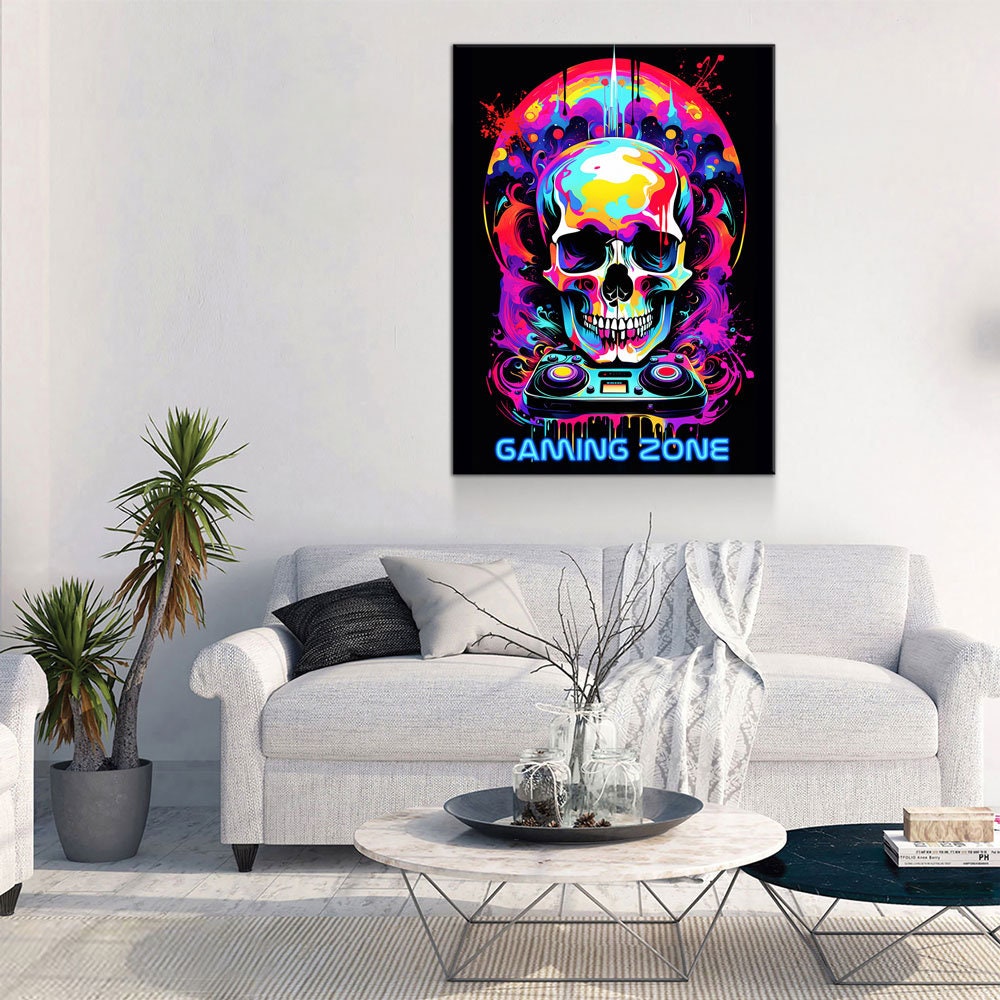 Gaming Zone Canvas Wall Art, Gamers Decor Perfect for A Game Room Or Dorm, Gaming Zone Decor, Teenage Decor, Gamers Print - Royal Crown Pro